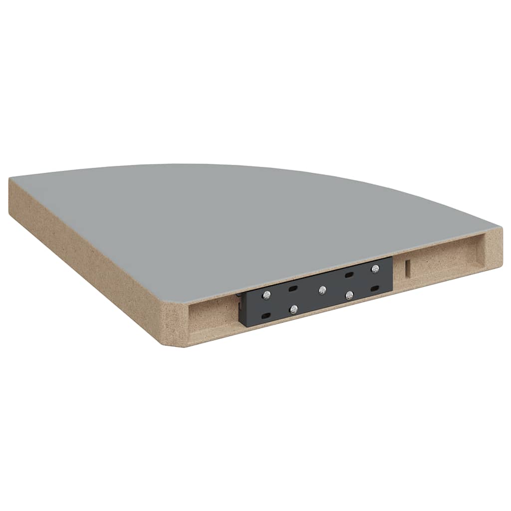 Plutajuće kutne police 2 kom sive 35 x 35 x 3,8 cm MDF