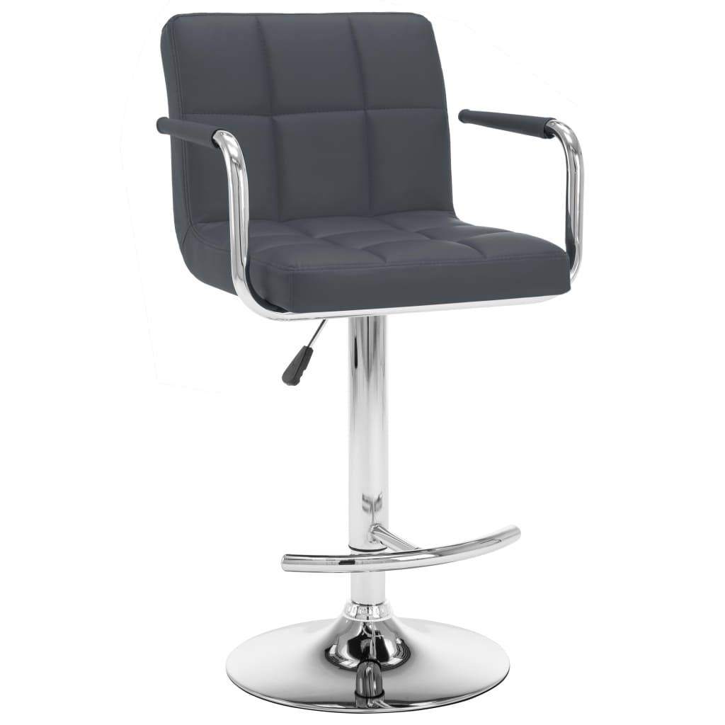 Barski stolci od umjetne kože 2 kom sivi