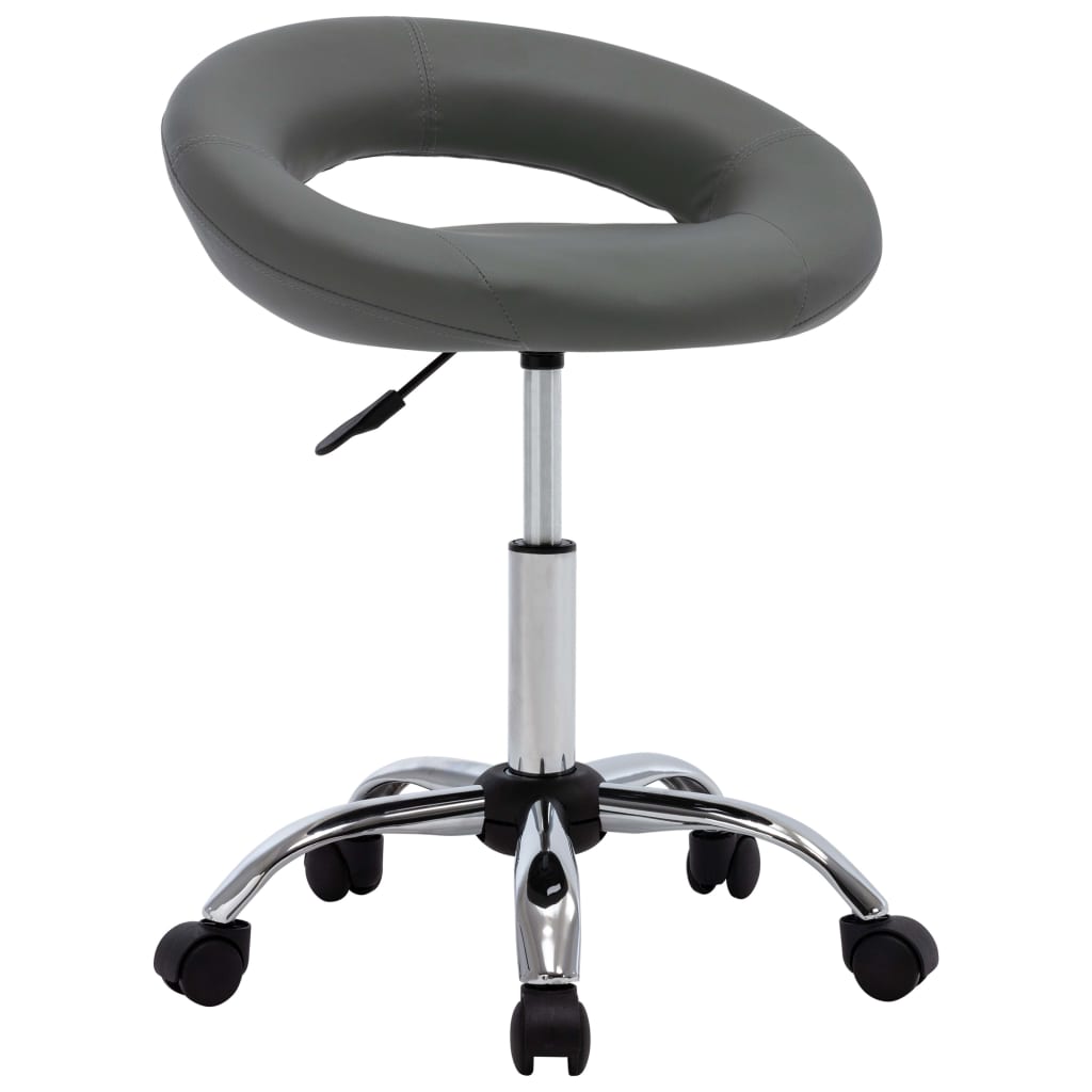 Radna stolica s kotačićima od umjetne kože siva