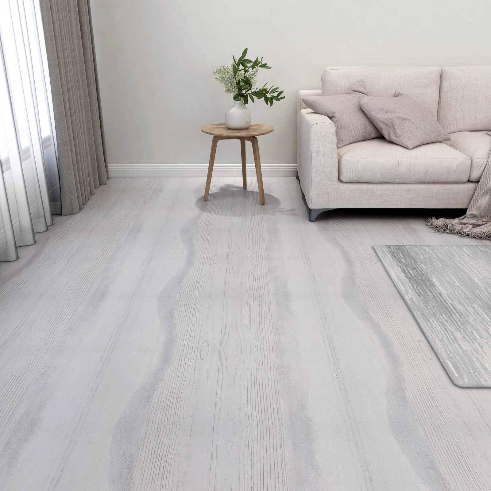 Podne daske 5,11 m² 55 pcs PVC Bijela i svjetlosiva