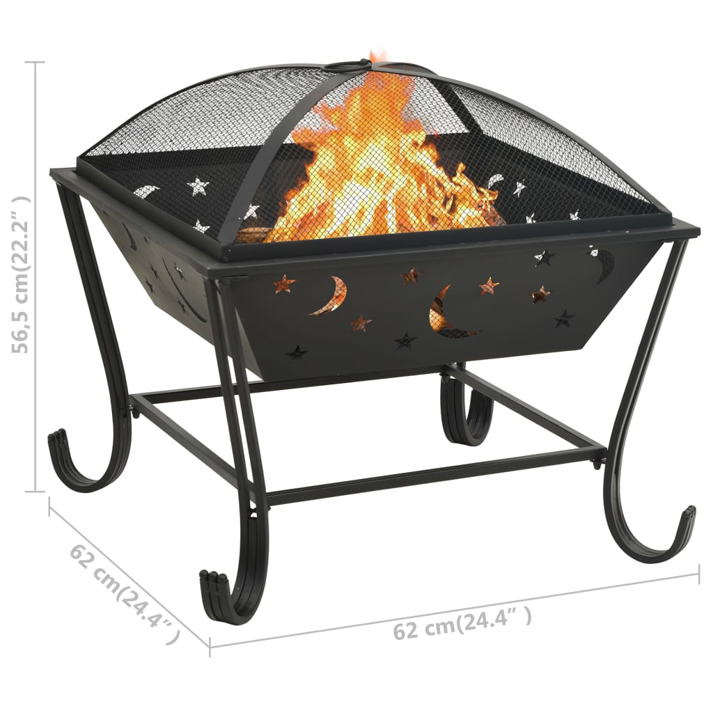 Posuda za vatru sa žaračem 62 cm XXL čelična