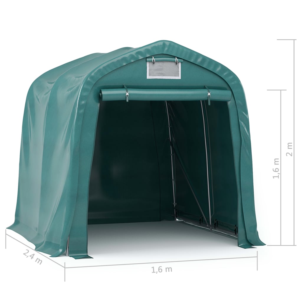 Garažni šator PVC 1,6 x 2,4 m zeleni