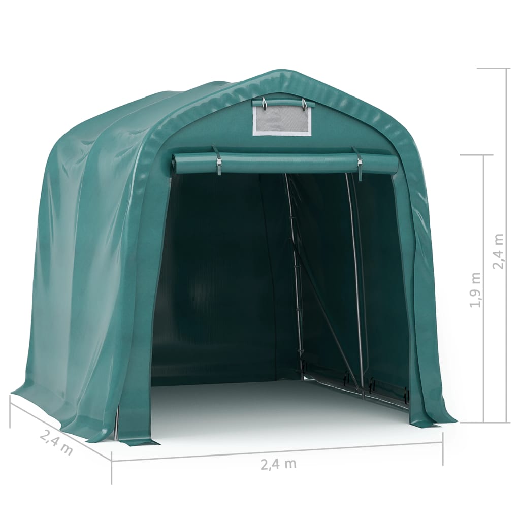 Garažni šator PVC 2,4 x 2,4 m zeleni