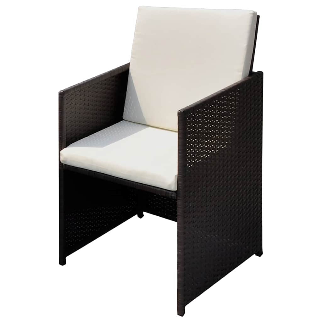 Vrtne stolice 3 pcs Smeđa 56 x 52 x 87 cm Poli ratan