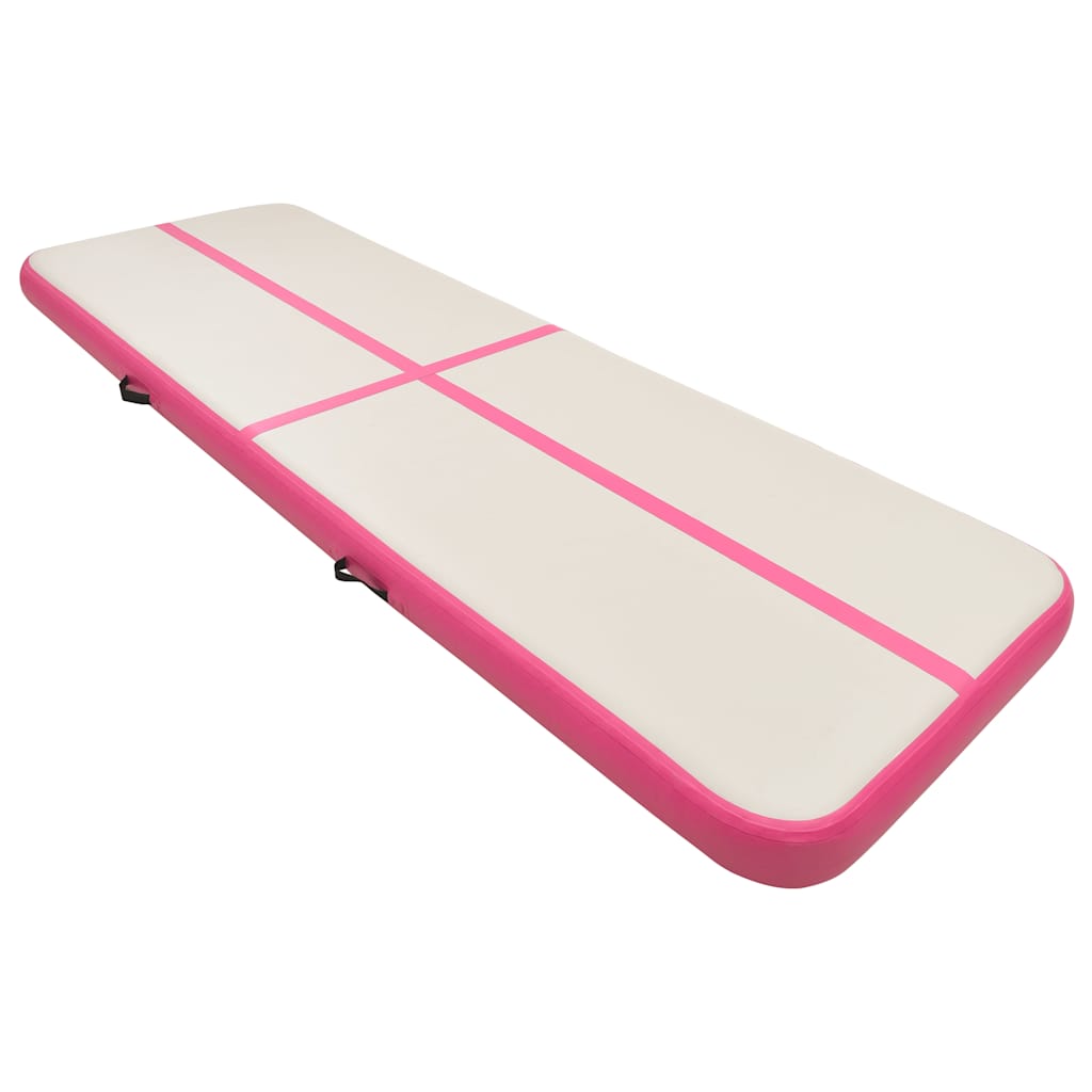 Strunjača na napuhavanje s crpkom 500 x 100 x 15 cm PVC roza