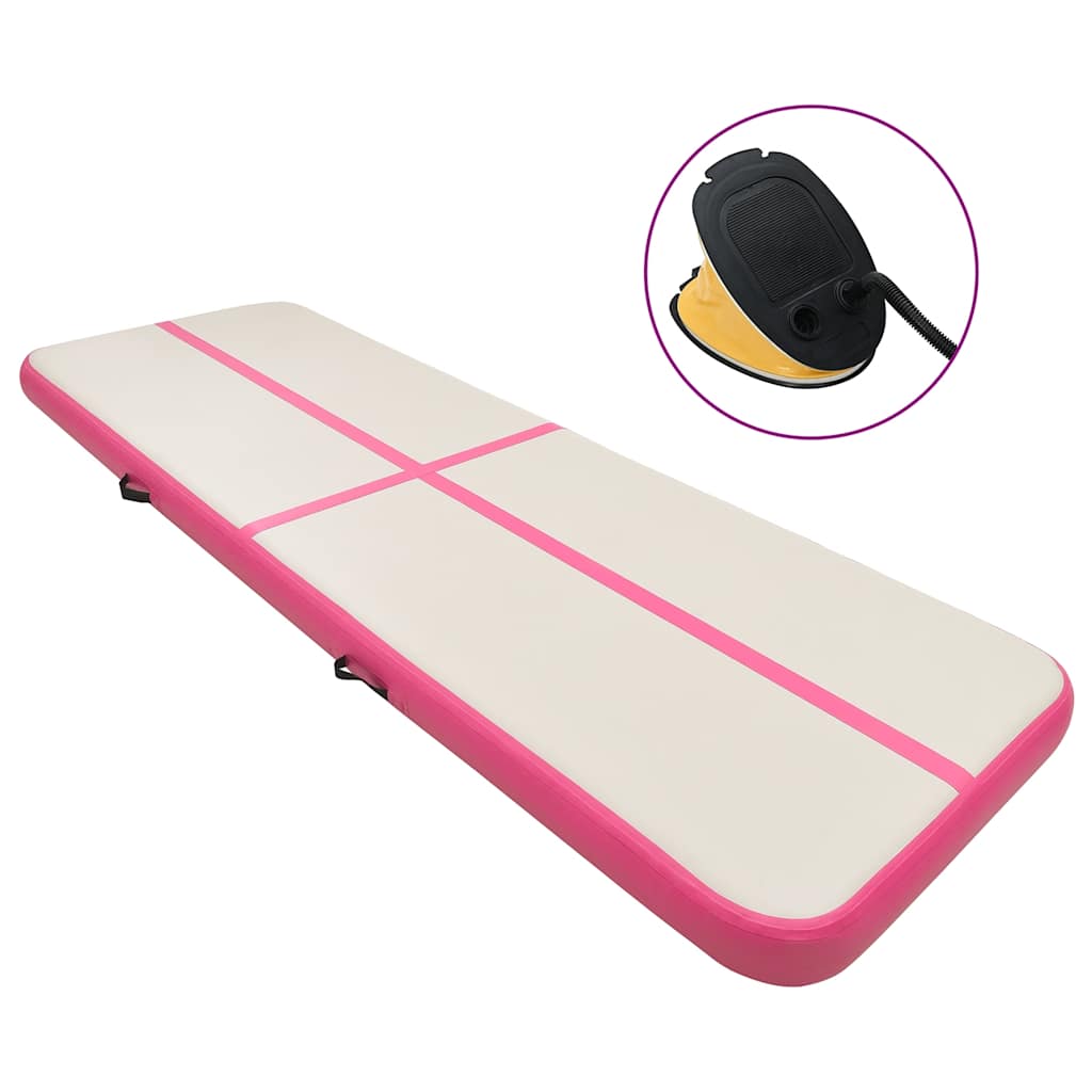 Strunjača na napuhavanje s crpkom 300 x 100 x 20 cm PVC roza