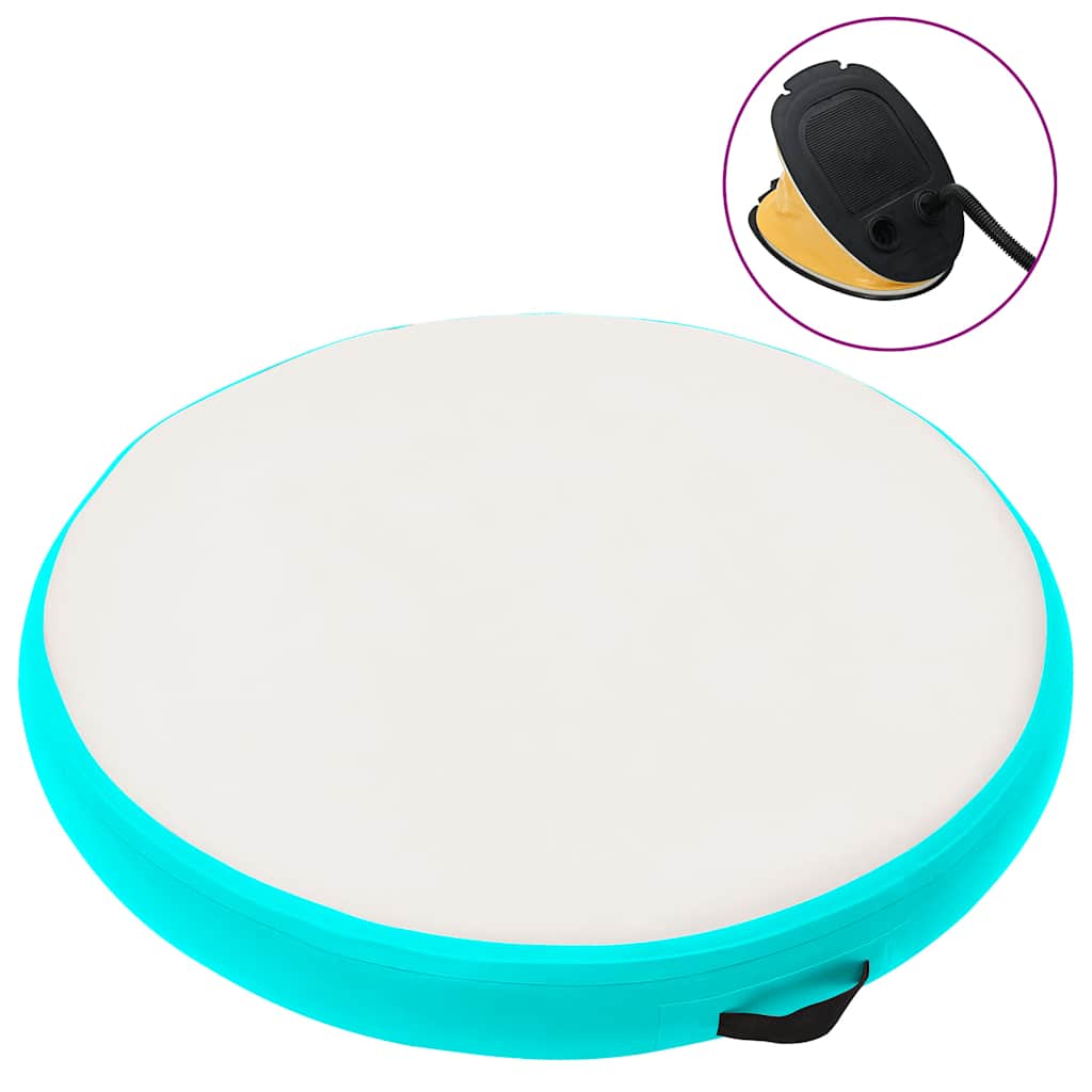 Gimnastička prostirka na napuhavanje 100x100x15 cm PVC zelena