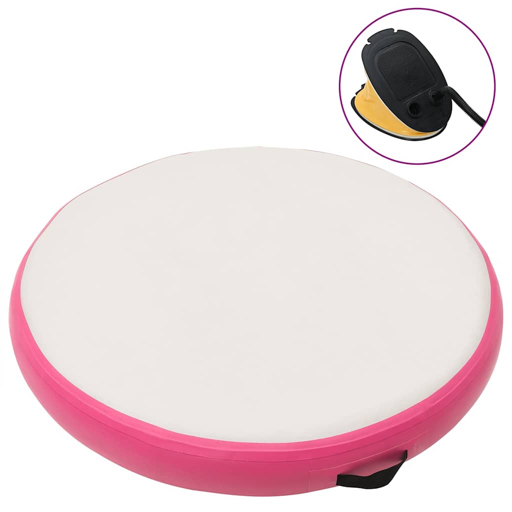 Gimnastička prostirka na napuhavanje 100x100x20 cm PVC roza