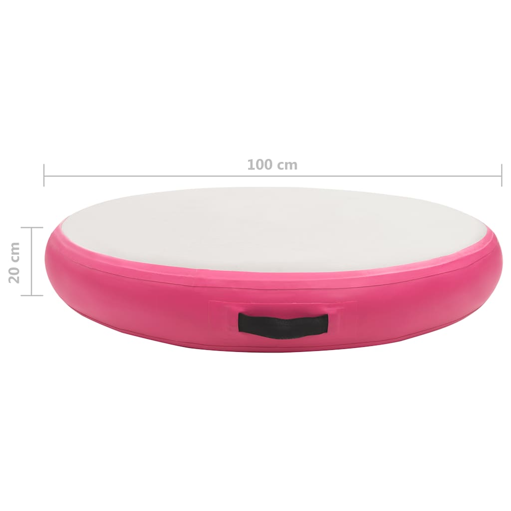 Gimnastička prostirka na napuhavanje 100x100x20 cm PVC roza