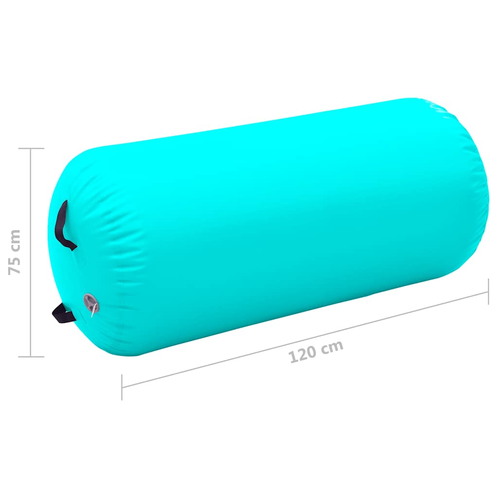 Gimnastički valjak na napuhavanje s crpkom 120x75 cm PVC zeleni