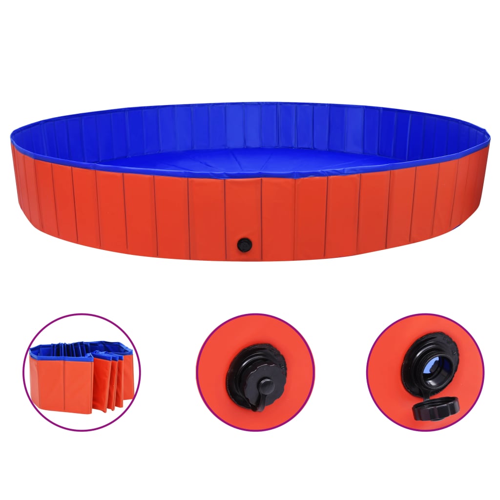 Sklopivi bazen za pse crveni 300 x 40 cm PVC