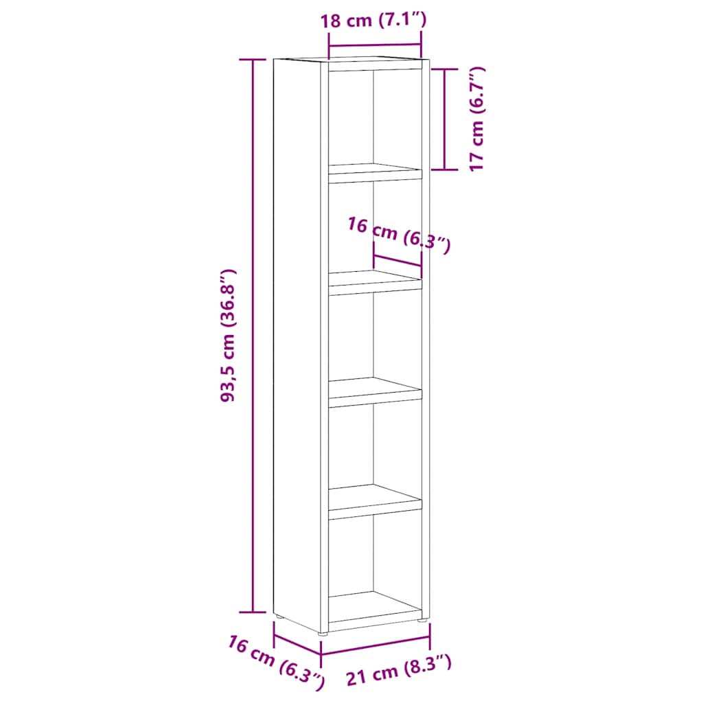 Ormarići za CD-ove 2 kom crni 21 x 16 x 93,5 cm od iverice