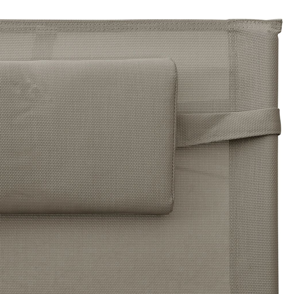 Ležaljka za sunčanje od tekstilena smeđe-siva