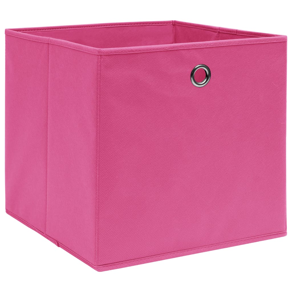 Kutije za pohranu od netkane tkanine 4 kom 28 x 28 x 28 cm roze