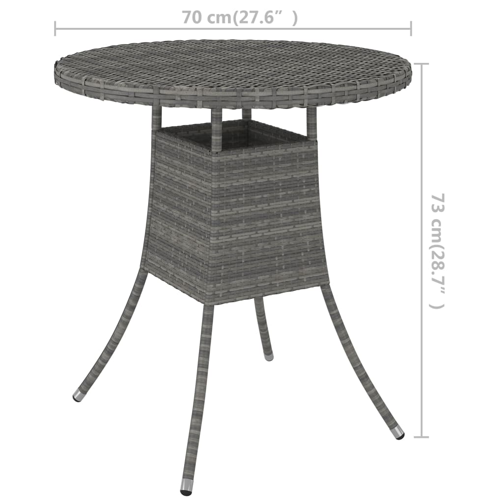 Vrtni stol sivi 70 x 70 x 73 cm od poliratana