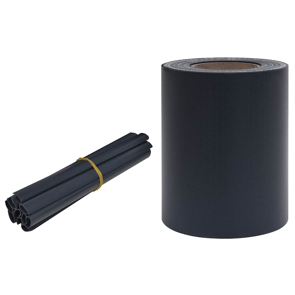 Vrtni zaslon za privatnost PVC 35 x 0,19 m mat tamnosivi