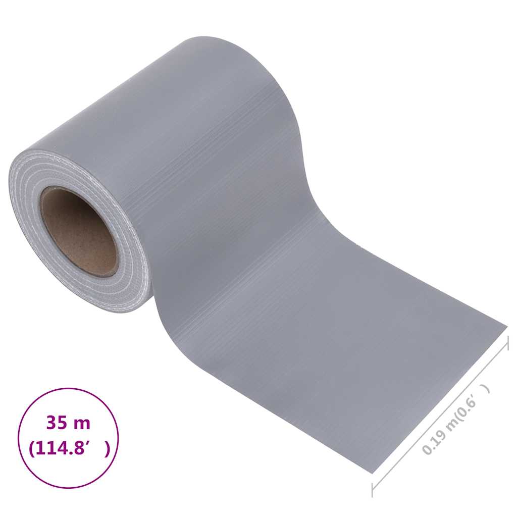 Vrtni zaslon za privatnost PVC 35 x 0,19 m mat svjetlosivi