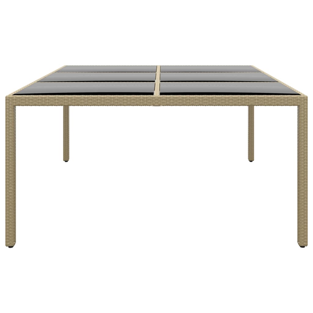 Vrtni stol 200x150x75 cm od kaljenog stakla i poliratana bež