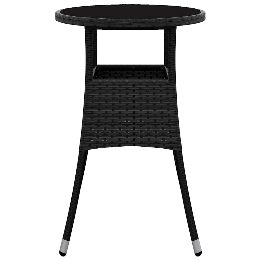 Vrtni stol Ø 60 x 75 cm od kaljenog stakla i poliratana crni