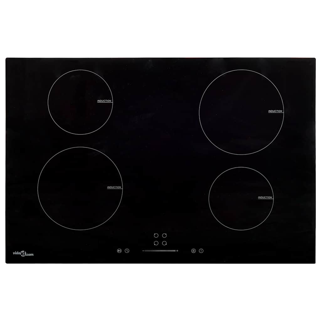 Indukcijska ploča za kuhanje s 4 plamenika staklena 77 cm 7000W