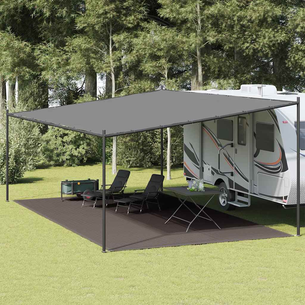 Tepih za šator 400 x 800 cm antracit HDPE