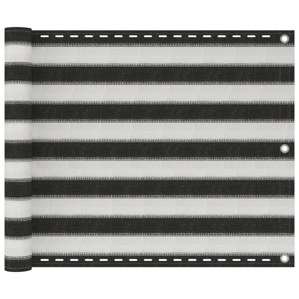 Balkonski zastor HDPE 75 x 500 cm antracit i bijeli