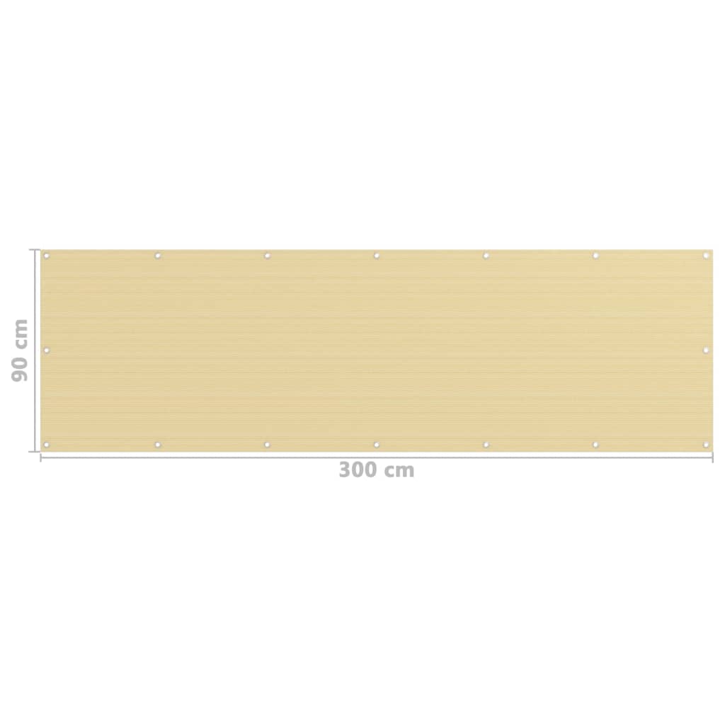 Balkonski zastor bež 90 x 300 cm HDPE