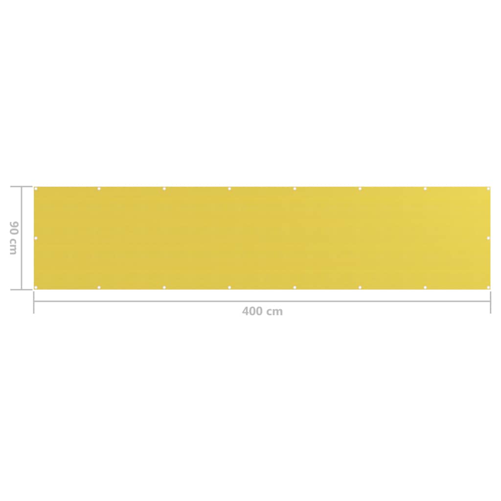 Balkonski zastor žuti 90 x 400 cm HDPE