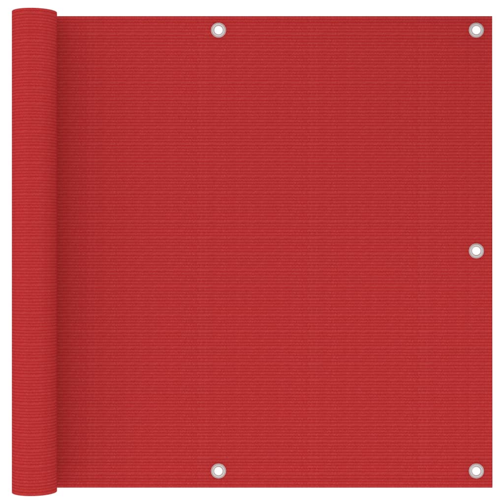 Balkonski zastor crveni 90 x 500 cm HDPE