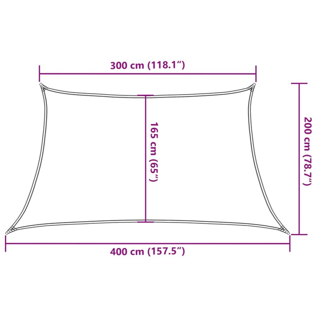 Jedro za zaštitu od sunca 160 g/m² antracit 3/4 x 2 m HDPE