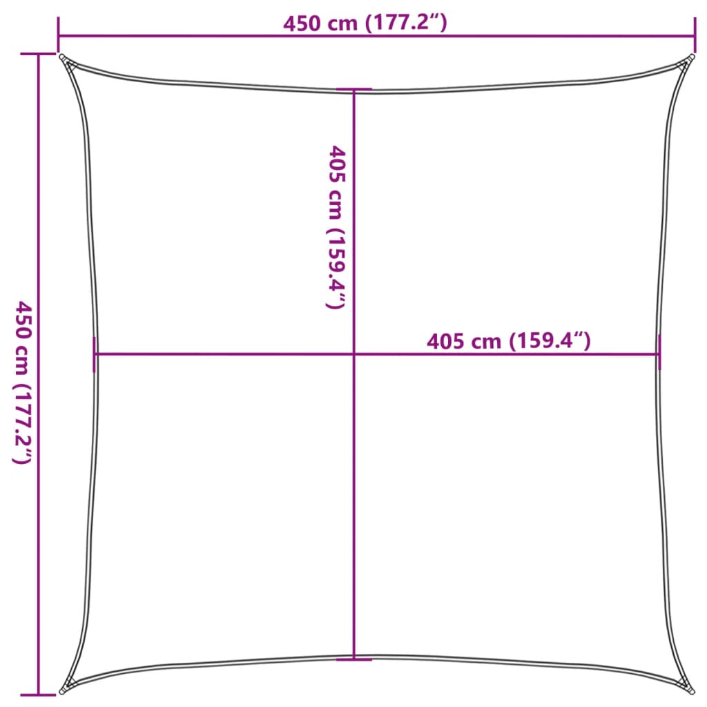 Jedro za zaštitu od sunca 160 g/m² bež 4,5 x 4,5 m HDPE