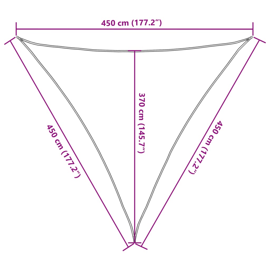 Jedro za zaštitu od sunca 160 g/m² bež 4,5 x 4,5 x 4,5 m HDPE