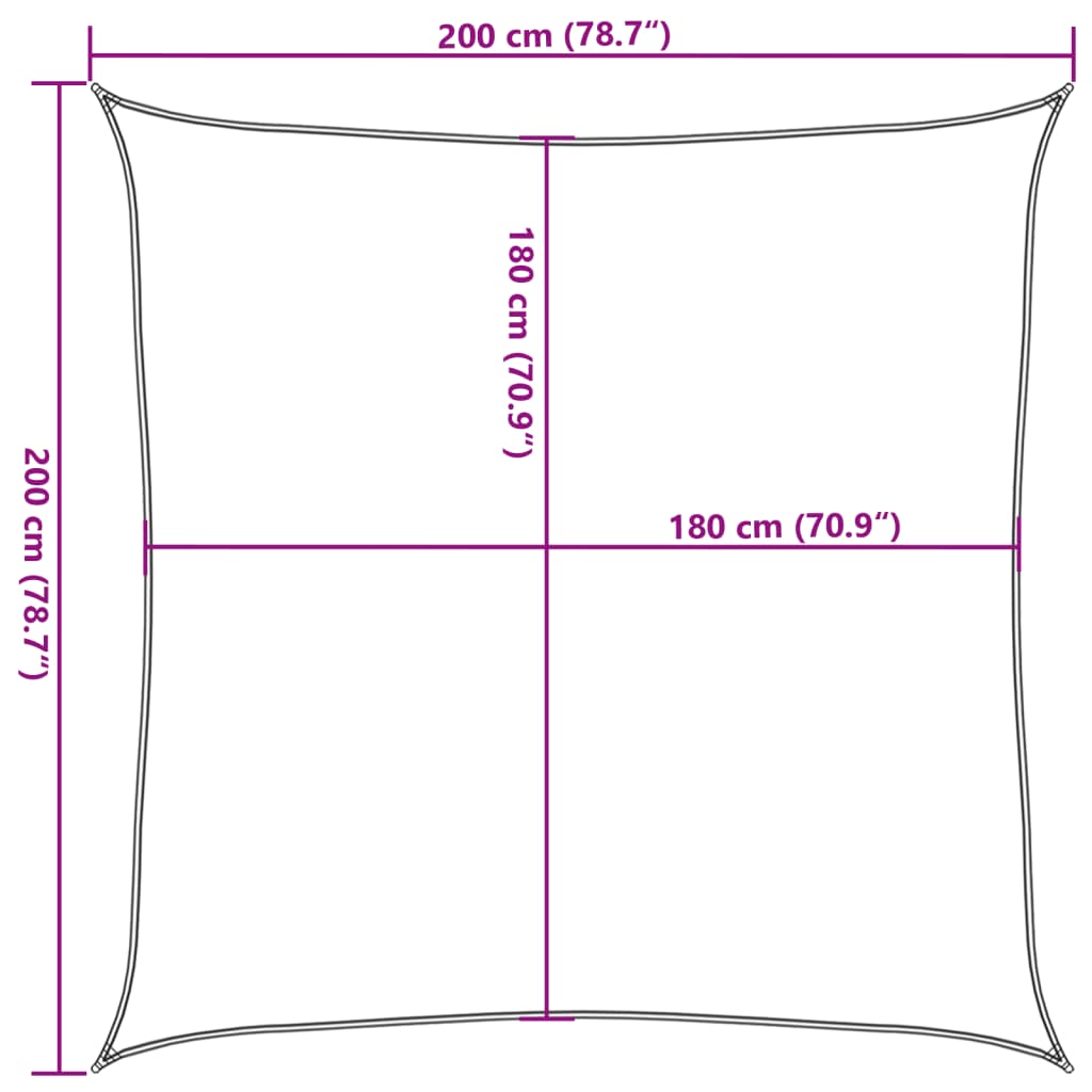 311272  Sunshade Sail 160 g/m² Light Green 2x2 m HDPE