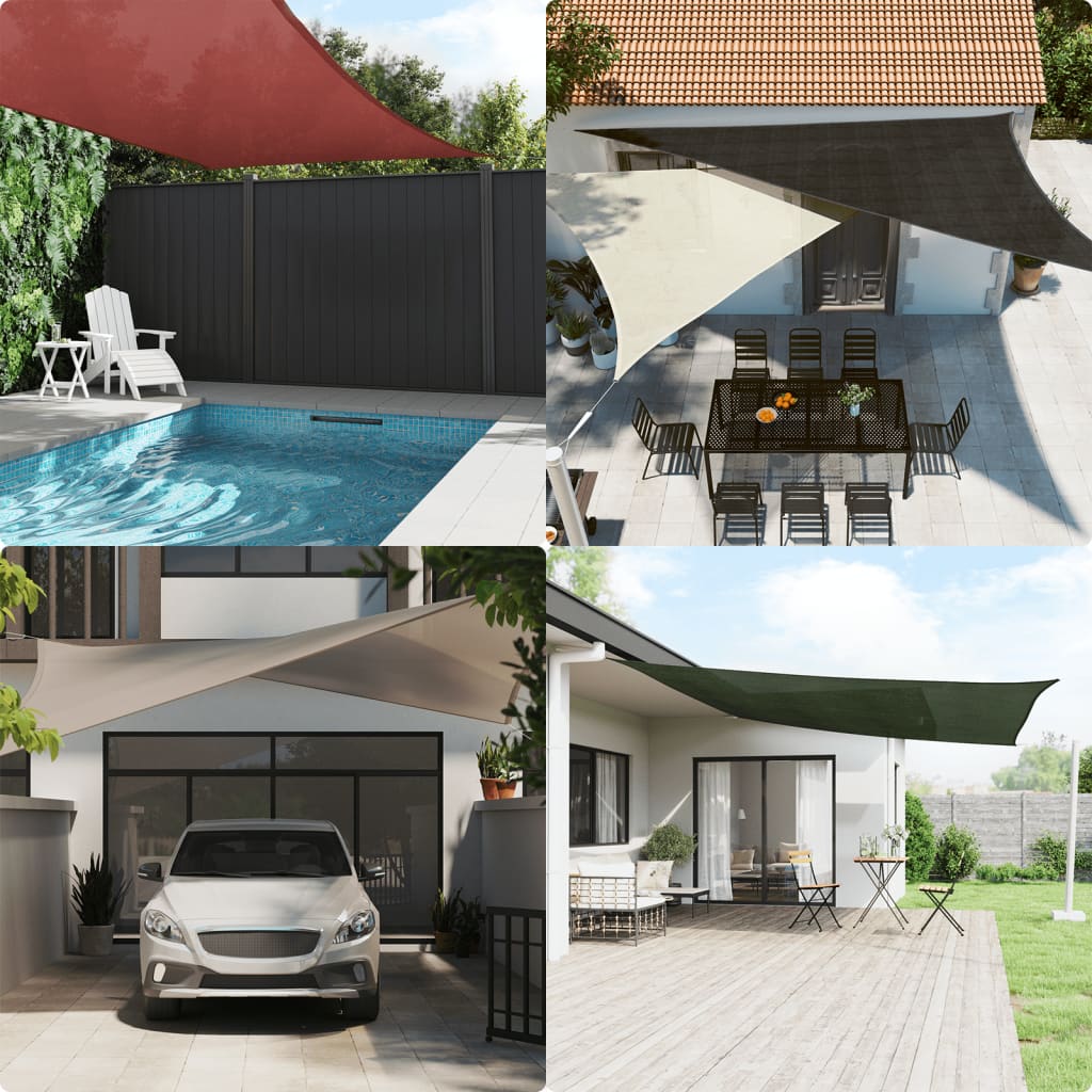 Jedro za zaštitu od sunca 160 g/m² svjetlozeleno 4 x 7 m HDPE
