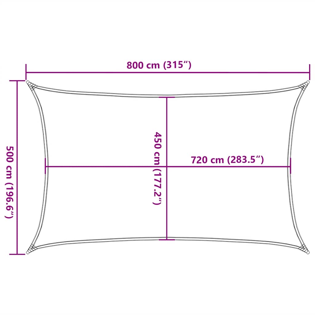 Jedro za zaštitu od sunca 160 g/m² svjetlozeleno 5 x 8 m HDPE