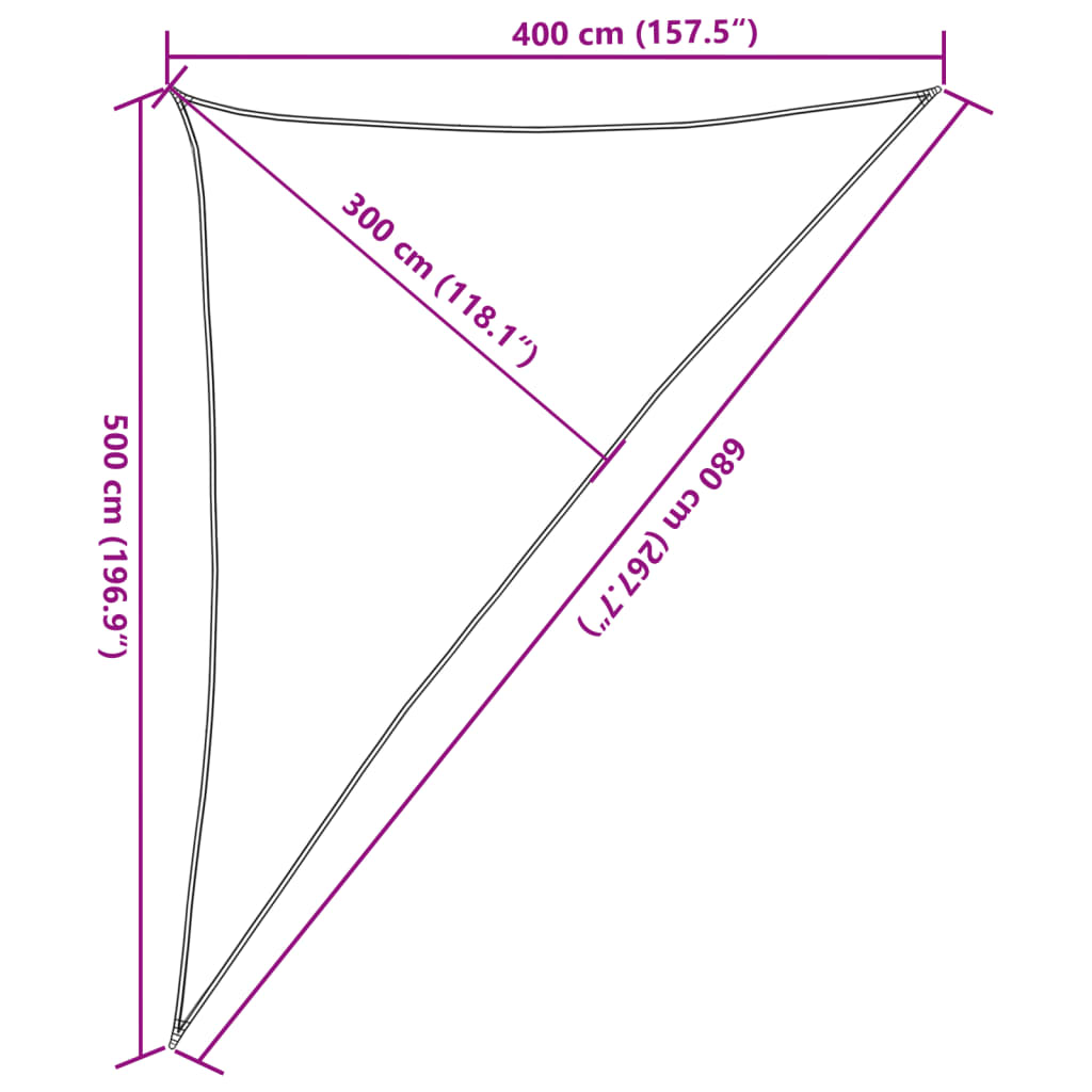 Jedro za zaštitu od sunca 160 g/m² svjetlozeleno 4x5x6,8 m HDPE