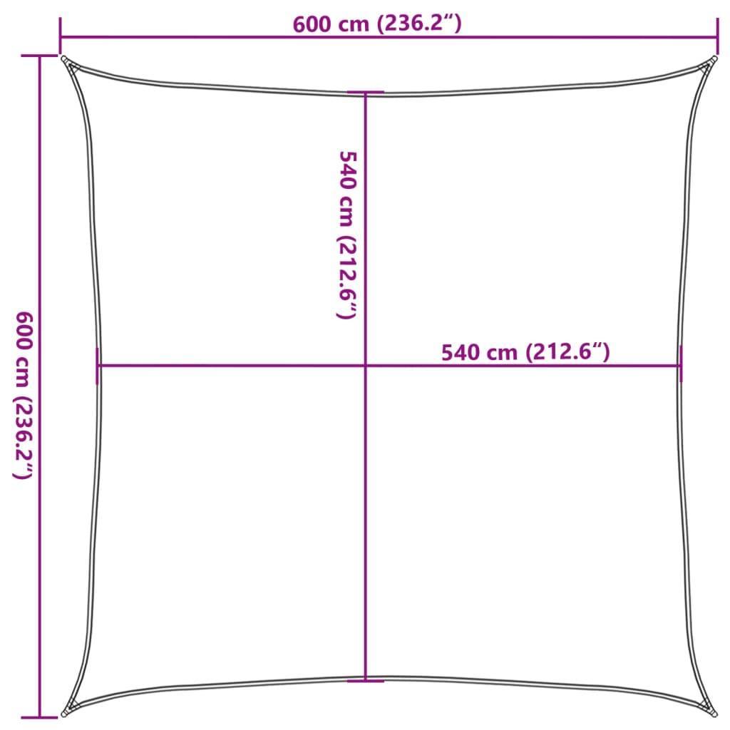 Jedro za zaštitu od sunca 160 g/m² terakota 6 x 6 m HDPE