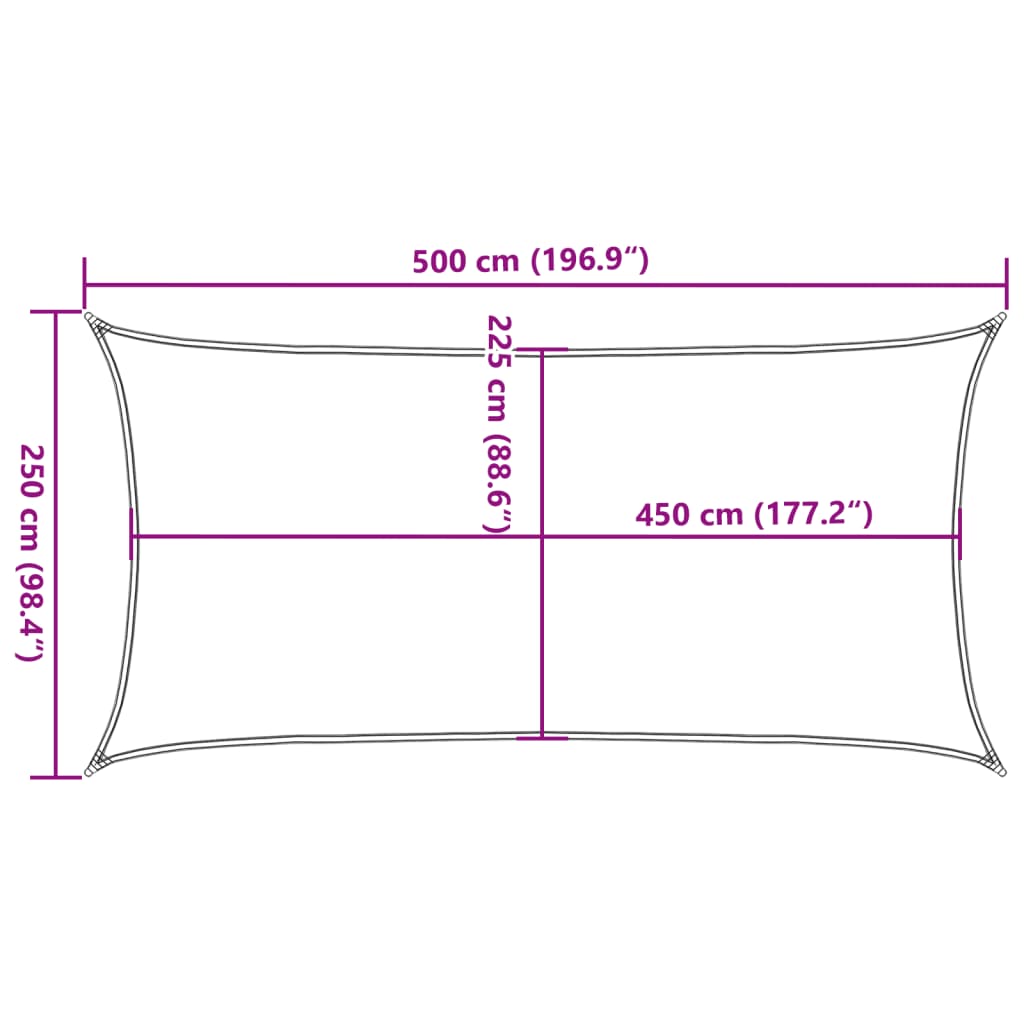 Jedro za zaštitu od sunca 160 g/m² terakota 2,5 x 5 m HDPE