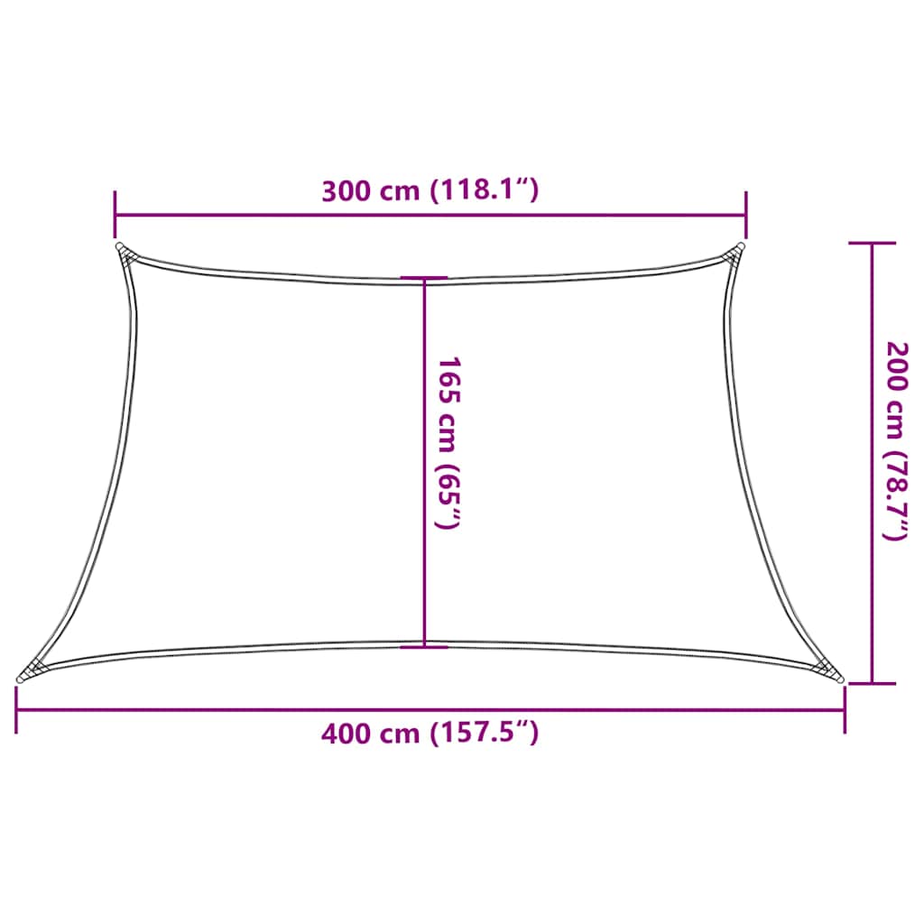 Jedro za zaštitu od sunca 160 g/m² terakota 3/4 x 2 m HDPE