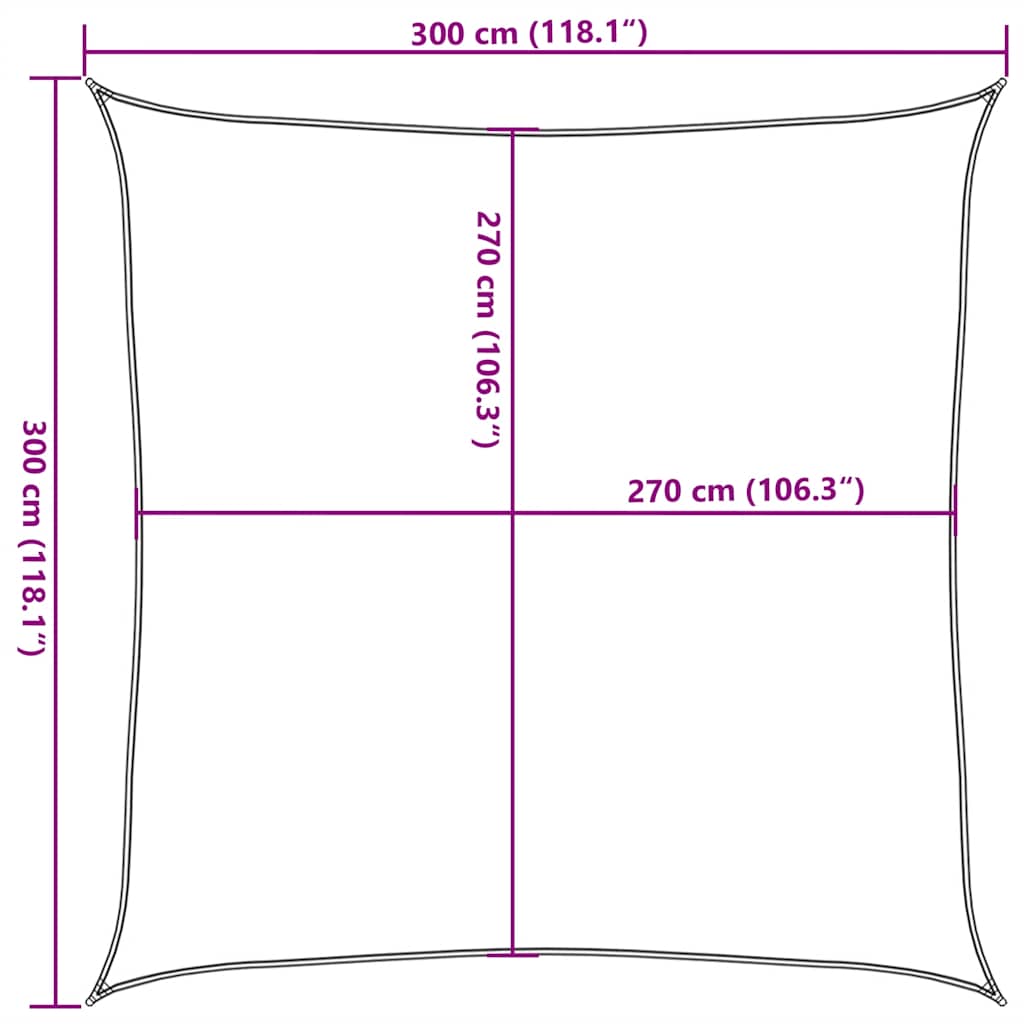 Jedro za zaštitu od sunca 160 g/m² smeđe-sivo 3 x 3 m HDPE