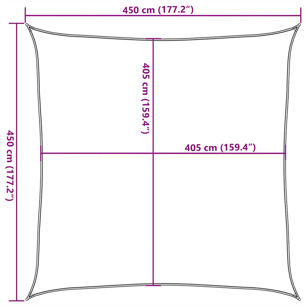 Jedro za zaštitu od sunca 160 g/m² smeđe-sivo 4,5 x 4,5 m HDPE