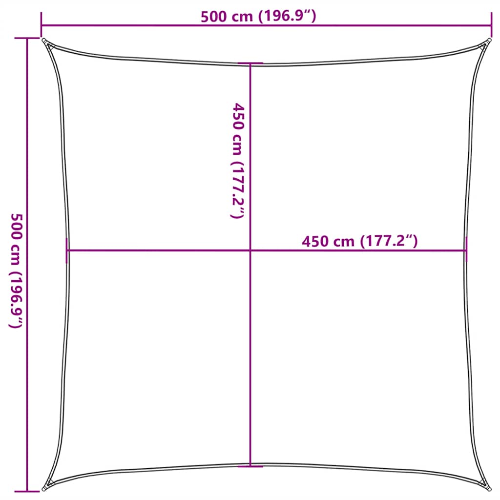Jedro za zaštitu od sunca 160 g/m² smeđe-sivo 5 x 5 m HDPE