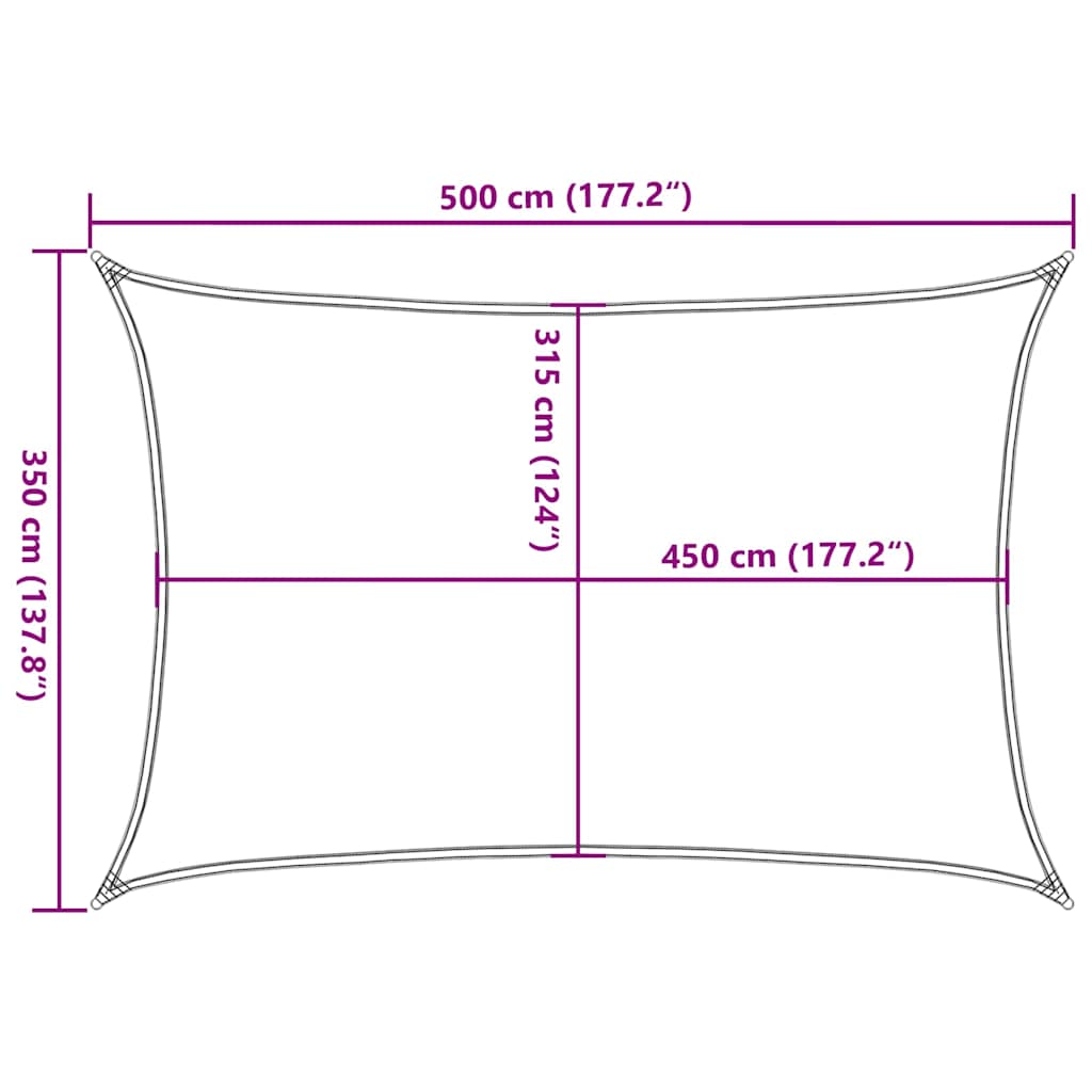 Jedro za zaštitu od sunca 160 g/m² sivosmeđe 3,5 x 5 m HDPE