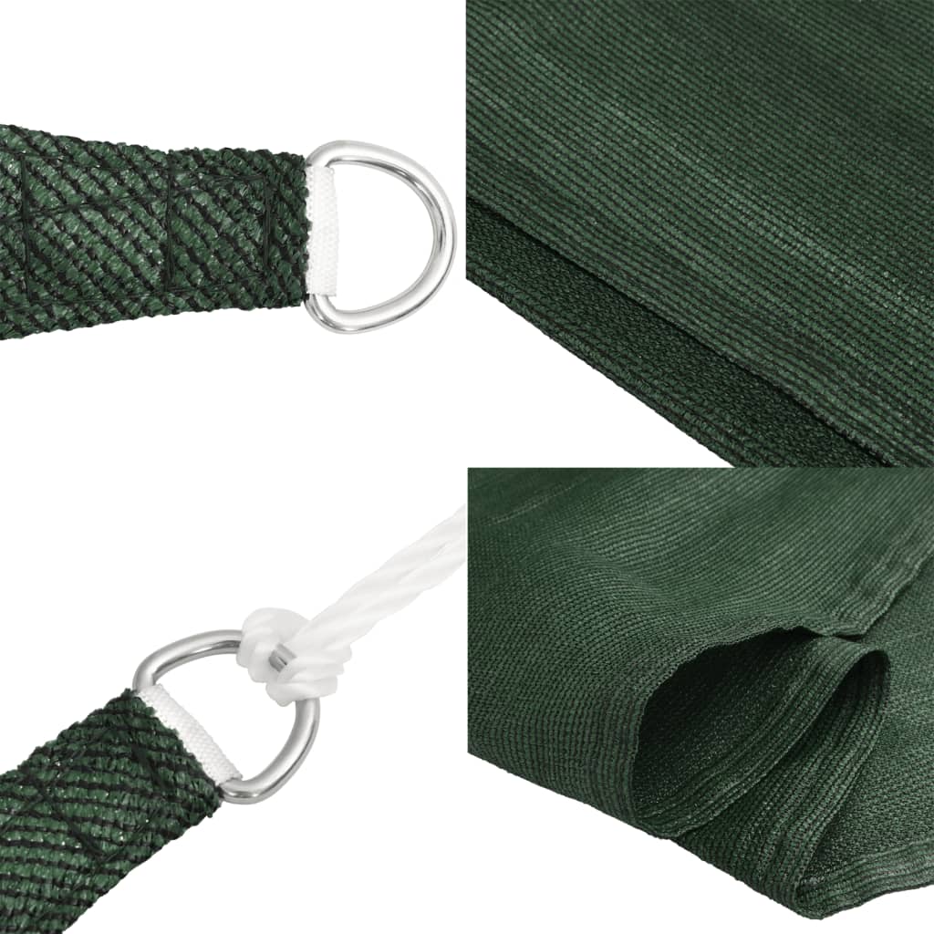 Jedro za zaštitu od sunca 160 g/m² tamnozeleno 3,5 x 5 m HDPE