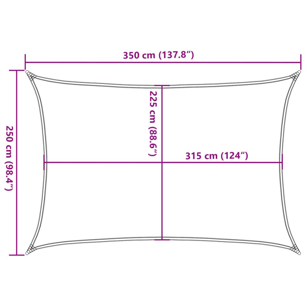 Jedro za zaštitu od sunca 160 g/m² plavo 2,5 x 3,5 m HDPE