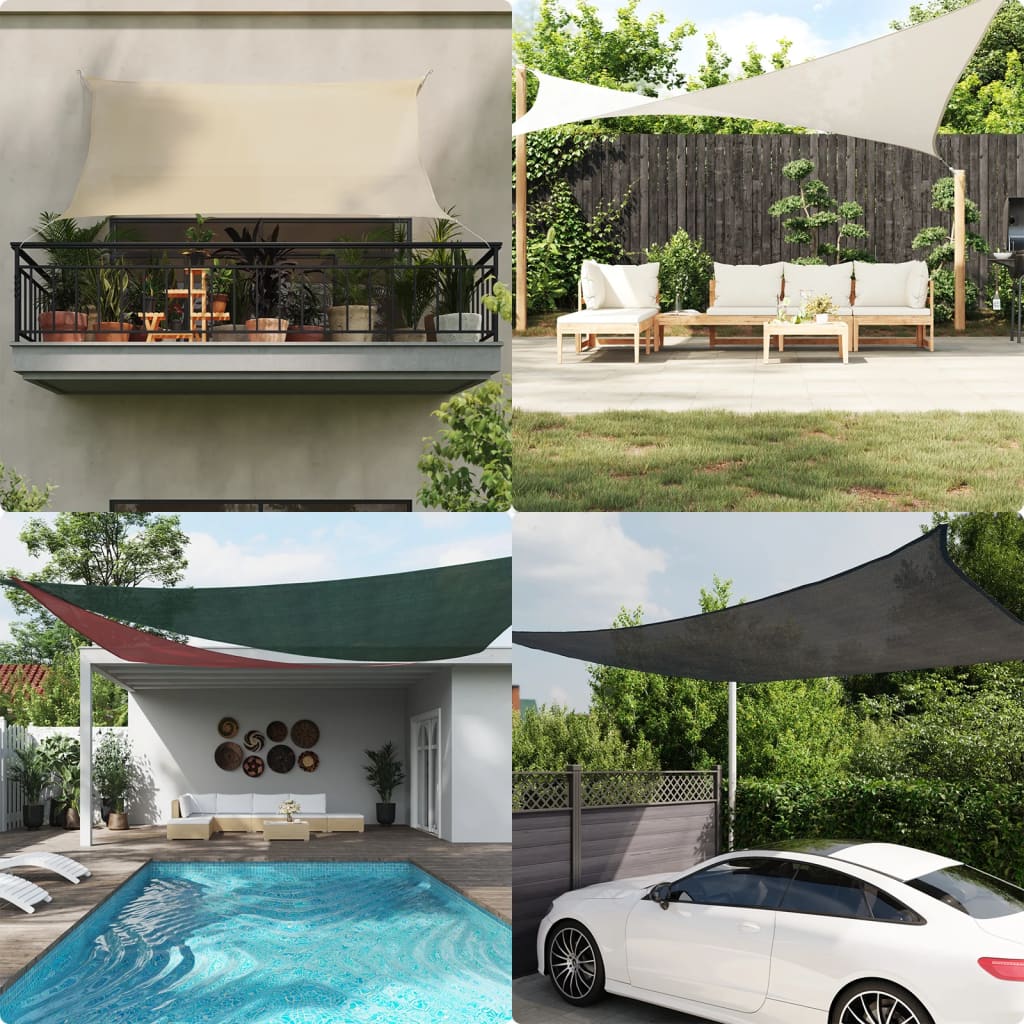 Jedro za zaštitu od sunca 160 g/m² pravokutno plavo 6x8 m HDPE