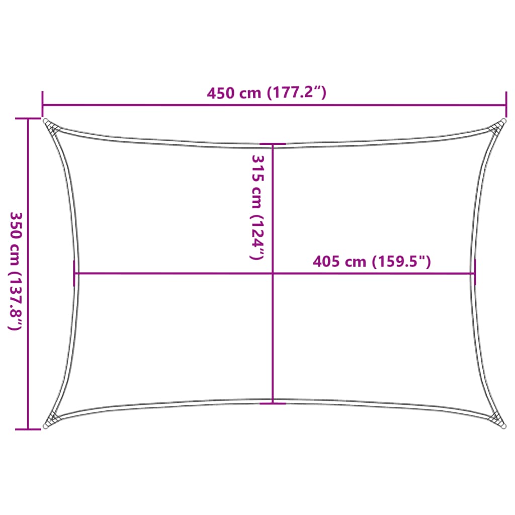 Jedro za zaštitu sunca 160 g/m² pravokutno žuto 3,5x4,5 m HDPE