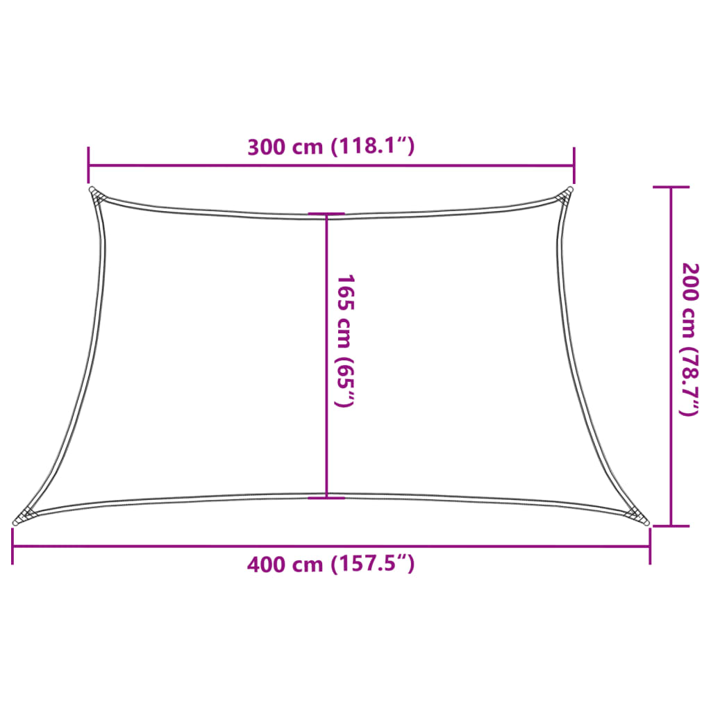 Jedro za zaštitu od sunca 160 g/m² žuto 3/4 x 2 m HDPE