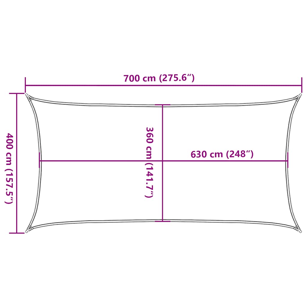 Jedro za zaštitu od sunca 160 g/m² crveno 4 x 7 m HDPE
