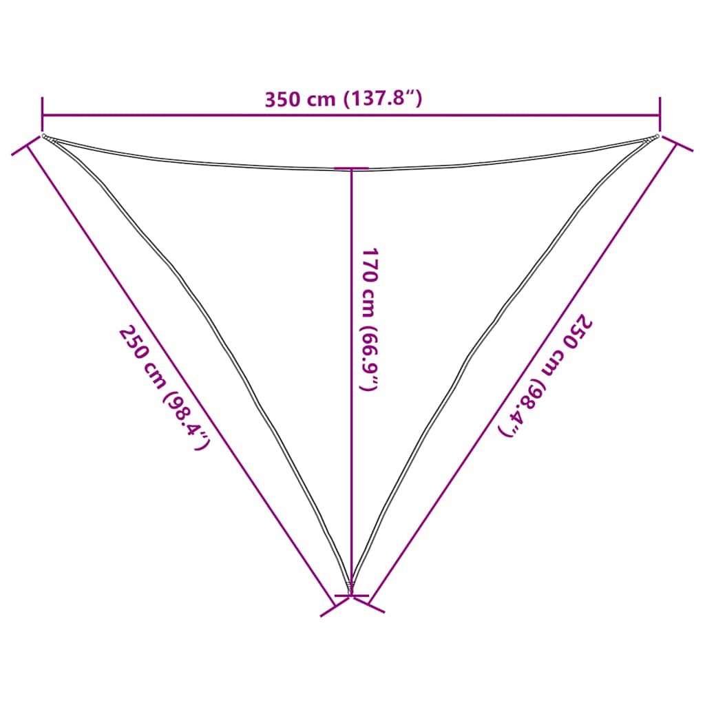 Jedro za zaštitu od sunca 160 g/m² crveno 2,5x2,5x3,5 m HDPE